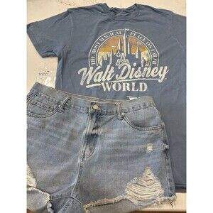 NEW Disney Parks Men's WDW "The Most Magical Place On Earth" T-Shirt Blue • L